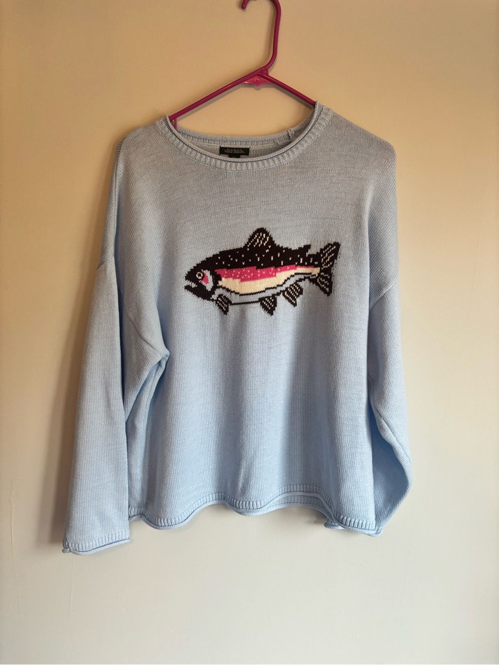 Light Blue Fish Crewneck Sweater - Wild Fable